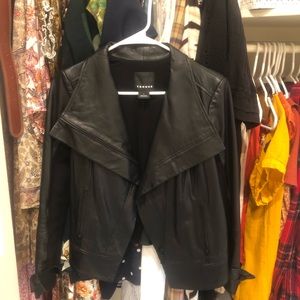 Trouvé Genuine Black Leather Jacket Size Small